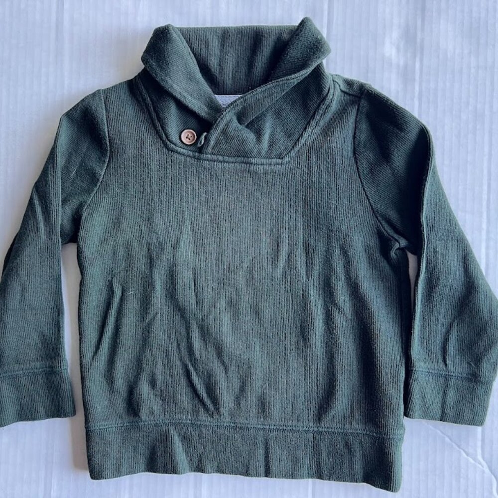 Old Navy Toddler Boys' Green Shawl Collar Sweater - Size 4T
